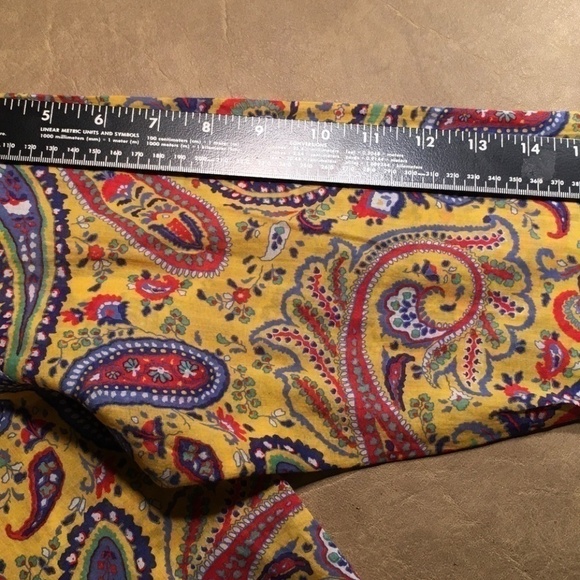 LAUREN RALPH LAUREN 100% Cotton BRIGHT YELLOW PAISLEY Button-down, NWOT, Size L - Picture 5 of 7